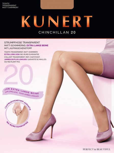 Kunert Chinchillan 20 Extra Long Legs - Transparent tights with RUN STOP by KUNERT