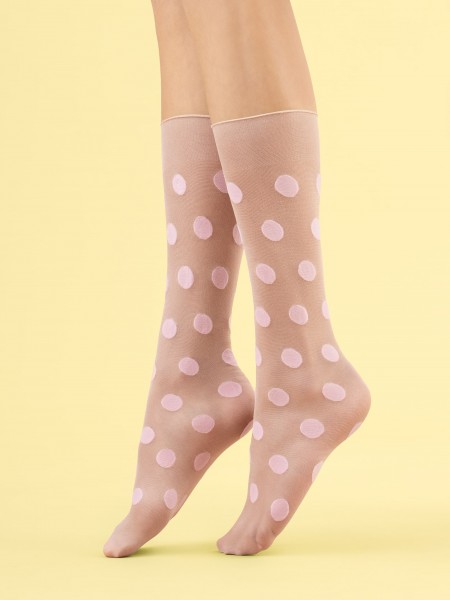 Fiore - 8 denier trendy spotty knee highs