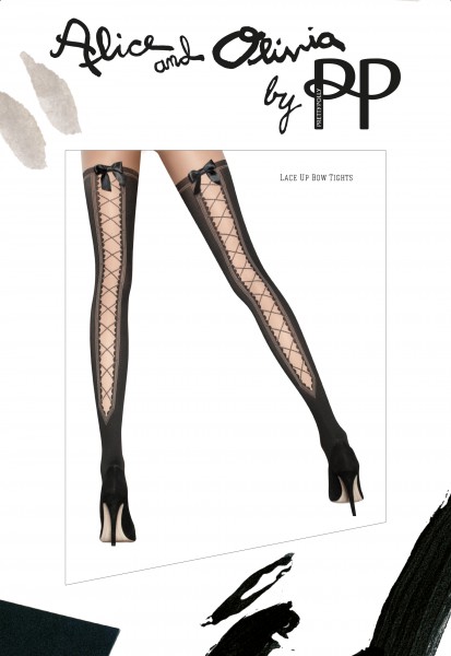 Alice and Olivia by Pretty Polly - Beautiful Lace Up Bow Tights