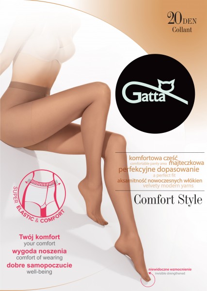 Gatta - 20 denier sheer tights with reinforced body and non-pressure waistband