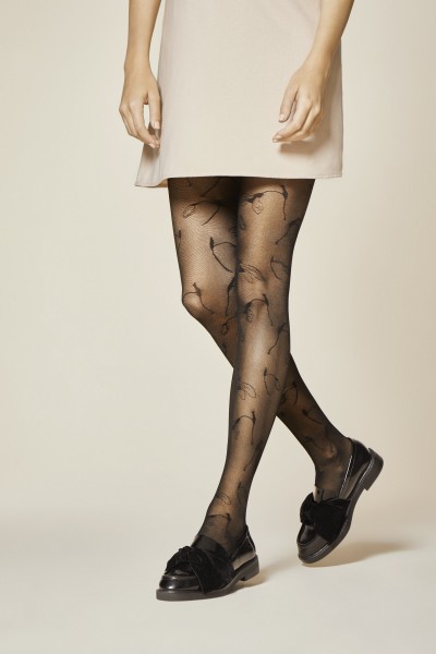 Fiore - 30 denier tights with spring floral pattern