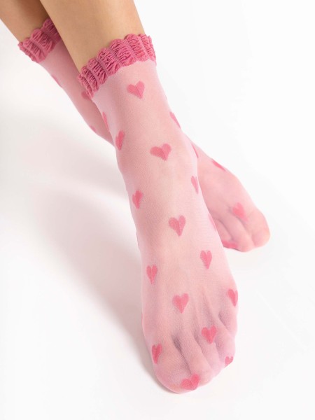 Fiore - Calcetines tobilleros con estampado de corazones