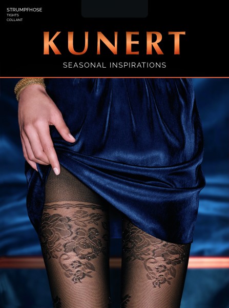 KUNERT Floral Glam - Semi-opaque tights with floral lurex details