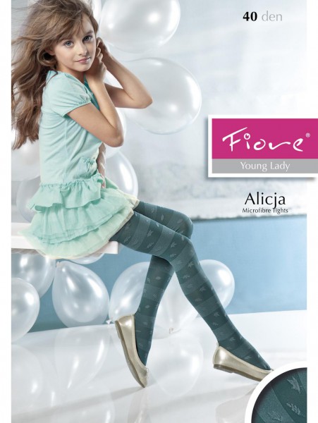 Fiore - Trendy childrens tights with stripes Alicja 40 denier