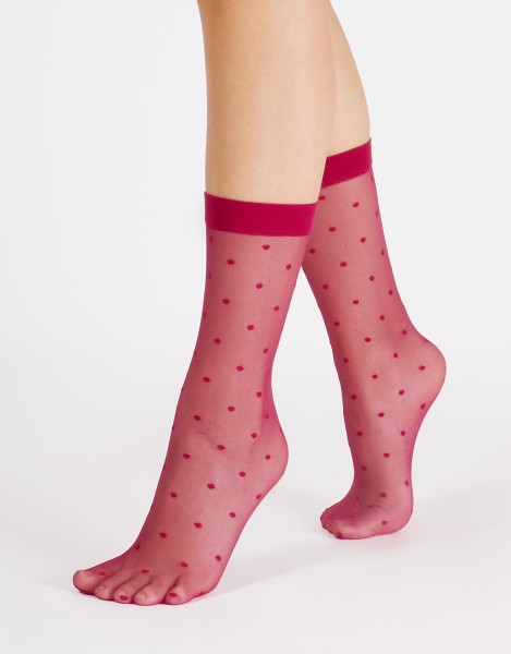 Cette - Calcetines transparentes con estampado de lunares