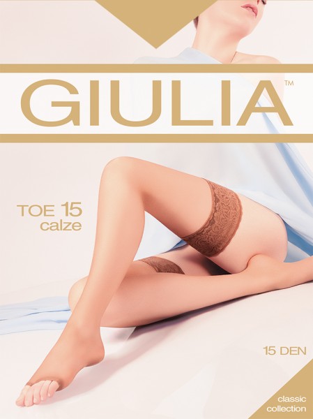 Giulia - Open toe hold ups with floral pattern lace top Toe 15