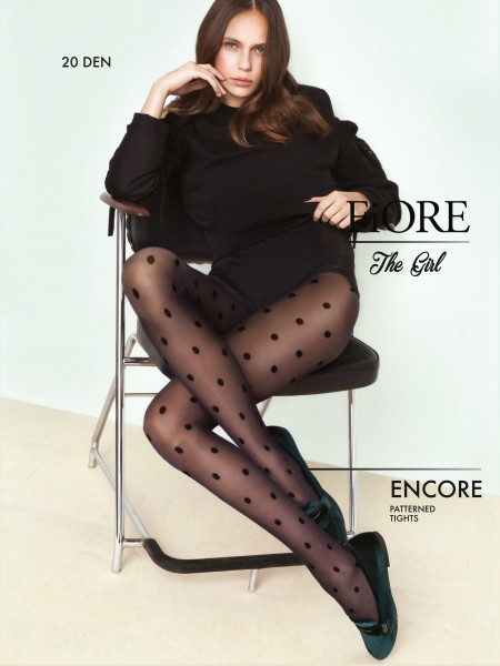 Fiore Encore - 20 denier tights with classic spot pattern