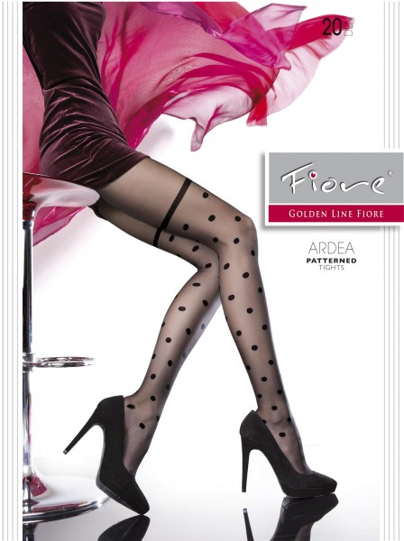 Fiore - Stylish mock hold up tights with spot pattern Ardea 20 DEN