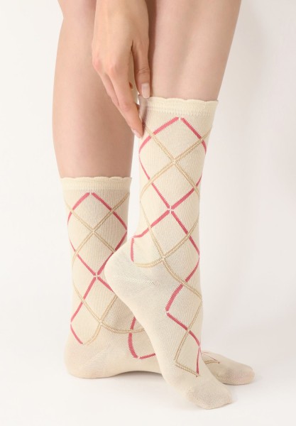 Oroblu - Calcetines súper suaves con estampado de tartán tricolor y viscosa