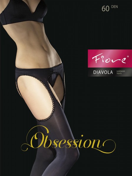 Fiore - Opaque suspender tights Diavola, 60 denier